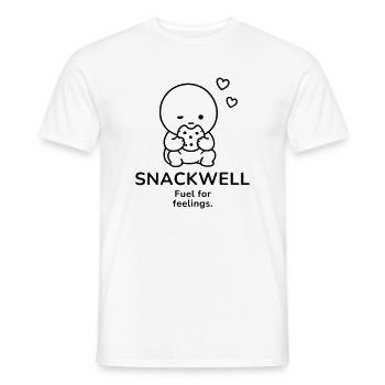 Snackwell – Fuel for Feelings | Cozy Snack Mood - Men's T-Shirt - white - Front - AI Model Male 178 dark (178cm)