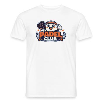 Mascotte du club de padel comique - T-shirt homme - blanc - Devant - AI Model Male 178 dark (178cm)