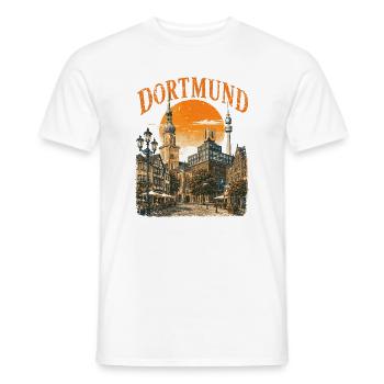  Vintage Dortmund Skyline historische - Männer T-Shirt - Weiß - Vorne - AI Model Male 178 dark (178cm)