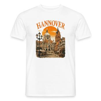 Vintage Hanover Skyline Historic - Men's T-Shirt - white - Front - AI Model Male 178 dark (178cm)