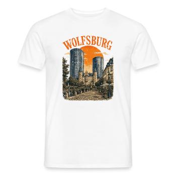 Vintage Wolfsburg Skyline Historic Wolfsburg - Men's T-Shirt - white - Front - AI Model Male 178 dark (178cm)