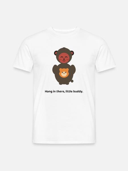 Süßes Punch the Monkey virales Meme-T-Shirt - Männer T-Shirt - Weiß