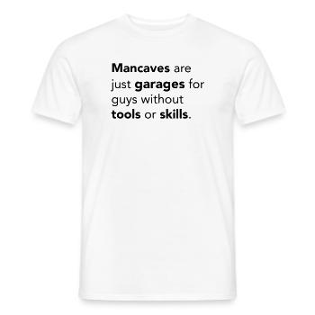 Mancaves - Men's T-Shirt - white - Front - AI Model Male 178 dark (178cm)