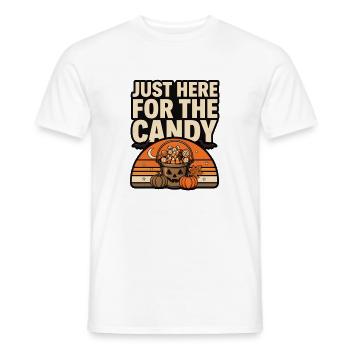 Halloween Candy – Just Here for the Candy - Men's T-Shirt - white - Front - AI Model Male 178 dark (178cm)