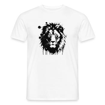 Schwarzer Löwe Spritzkunst - Männer T-Shirt - Weiß - Vorne - AI Model Male 178 dark (178cm)