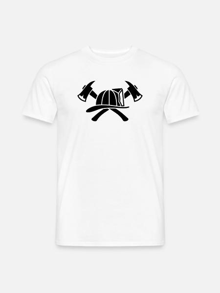 Firefighter Helmet Aexte Silhouette - Men's T-Shirt - white