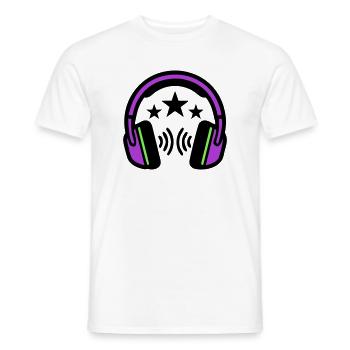 DJ Kopfhoerer Sound Logo - Männer T-Shirt - Weiß - Vorne - AI Model Male 178 dark (178cm)