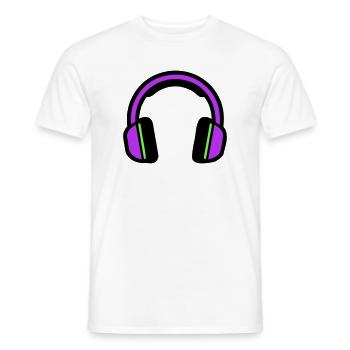 Silhouette musicale des écouteurs - T-shirt homme - blanc - Devant - AI Model Male 178 dark (178cm)