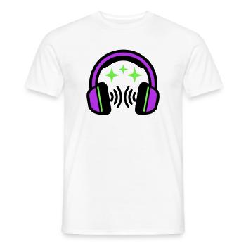 Headphones Stars Icon - Men's T-Shirt - white - Front - AI Model Male 178 dark (178cm)