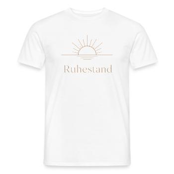 Goldener Ruhestand – Filigrane Buchstaben & Sonne - Männer T-Shirt - Weiß - Vorne - AI Model Male 178 dark (178cm)