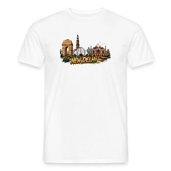New Delhi Comic Skyline - Men's T-Shirt - white - Front - AI Model Male 178 dark (178cm)