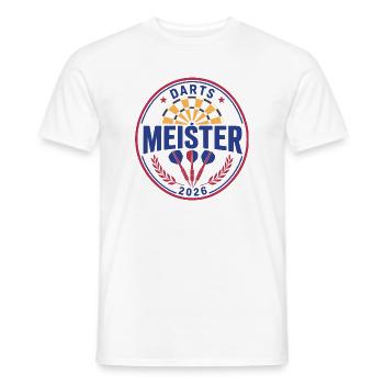 Champion de fléchettes 2026, Maillot gagnant, sweat à capuche, casquette, sac - T-shirt homme - blanc - Devant - AI Model Male 178 dark (178cm)