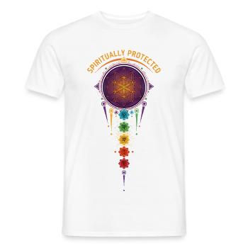 Spirituality Sacred Geometry Spiritually Protected - Men's T-Shirt - white - Front - AI Model Male 178 dark (178cm)