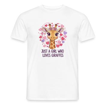 Giraffe Love Girl GIRAFFE - Men's T-Shirt - white - Front - AI Model Male 178 dark (178cm)