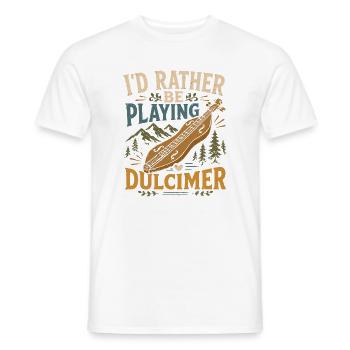 Hackbrett Dulcimer-Musiker Zupfinstrument - Männer T-Shirt - Weiß - Vorne - AI Model Male 178 dark (178cm)