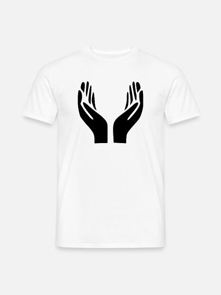 Open Hands Hand Gesture - Men's T-Shirt - white