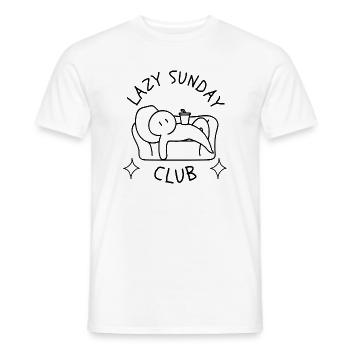 Lazy Sunday Club Couch Potato Weekend Vibes - Men's T-Shirt - white - Front - AI Model Male 178 dark (178cm)