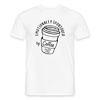 Emotionally Sponsored by Coffee Caffeine Addict - Men's T-Shirt - white - Front - AI Model Male 178 dark (178cm)