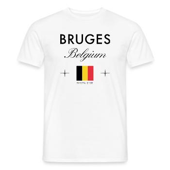 Brügge Belgien Koordinaten Reise Souvenir - Männer T-Shirt - Weiß - Vorne - AI Model Male 178 dark (178cm)