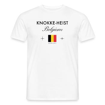 Knokke Heist Belgien Koordinaten Reise Souvenir - Männer T-Shirt - Weiß - Vorne - AI Model Male 178 dark (178cm)