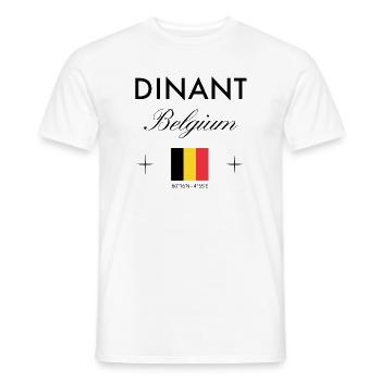 Dinant Belgien Koordinaten Reise Souvenir - Männer T-Shirt - Weiß - Vorne - AI Model Male 178 dark (178cm)