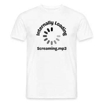 Chargement interne Screaming.mp3 Chargement drôle - T-shirt homme - blanc - Devant - AI Model Male 178 dark (178cm)