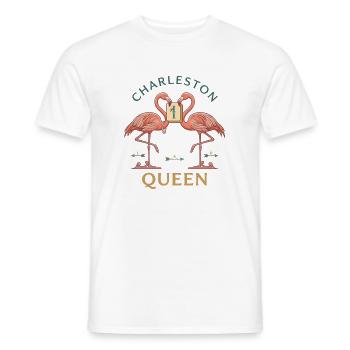 Mahjong Charleston Queen Flamingo - Männer T-Shirt - Weiß - Vorne - AI Model Male 178 dark (178cm)