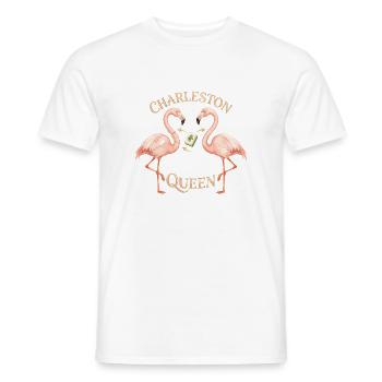 Mahjong Charleston Reine Flamant Rose - T-shirt homme - blanc - Devant - AI Model Male 178 dark (178cm)