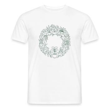 Green plant wreath - Men's T-Shirt - white - Front - AI Model Male 178 dark (178cm)