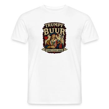 Trumpf Buur - das T-Shirt für  Jassfreunde - Männer T-Shirt - Weiß - Vorne - AI Model Male 178 dark (178cm)