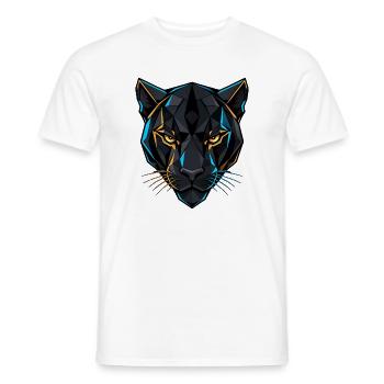 Panthère géométrique - T-shirt homme - blanc - Devant - AI Model Male 178 dark (178cm)
