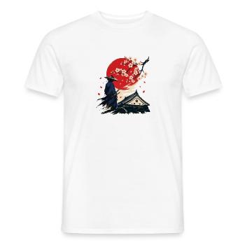 Samurai Under the Crimson Moon - Men's T-Shirt - white - Front - AI Model Male 178 dark (178cm)