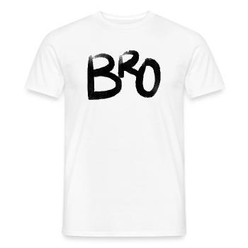 Bro - Men's T-Shirt - white - Front - AI Model Male 178 dark (178cm)