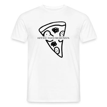 Hotter than fresh Pizza - Männer T-Shirt - Weiß - Vorne - AI Model Male 178 dark (178cm)