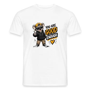 Cool Koala – You Are Good Enough - Männer T-Shirt - Weiß - Vorne - AI Model Male 178 dark (178cm)
