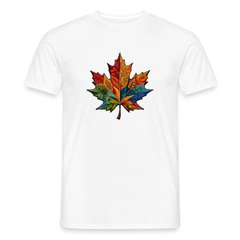Rainbow leaf with botanical patterns - Men's T-Shirt - white - Front - AI Model Male 178 dark (178cm)