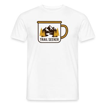 Logo de randonnée Mountains Mug - T-shirt homme - blanc - Devant - AI Model Male 178 dark (178cm)