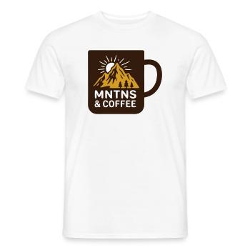 Berge Kaffee Tasse Abzeichen - Männer T-Shirt - Weiß - Vorne - AI Model Male 178 dark (178cm)