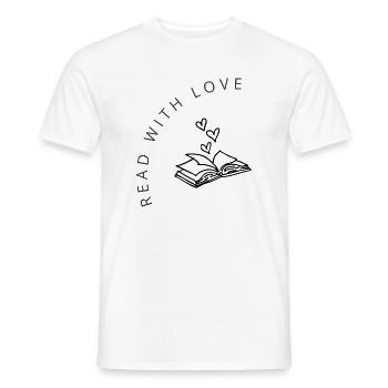 Read with Love - Männer T-Shirt - Weiß - Vorne - AI Model Male 178 dark (178cm)