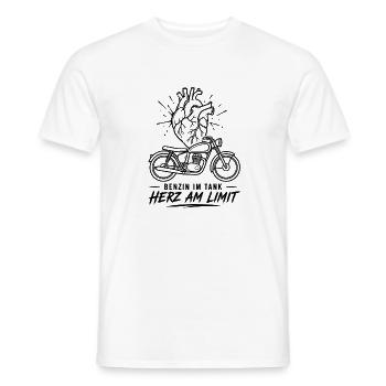 Herz am Limit Motorrad - Männer T-Shirt - Weiß - Vorne - AI Model Male 178 dark (178cm)
