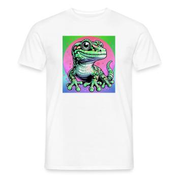 Gecko - Männer T-Shirt - Weiß - Vorne - AI Model Male 178 dark (178cm)