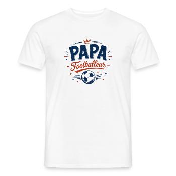 T-Shirt Papa Fußballer Geschenk Humor - Männer T-Shirt - Weiß - Vorne - AI Model Male 178 dark (178cm)