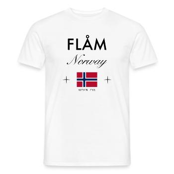 Flåm Norwegen Koordinaten Reise Souvenir - Männer T-Shirt - Weiß - Vorne - AI Model Male 178 dark (178cm)