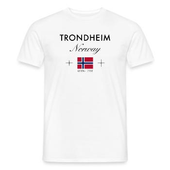 Trondheim Norwegen Koordinaten Reise Souvenir - Männer T-Shirt - Weiß - Vorne - AI Model Male 178 dark (178cm)