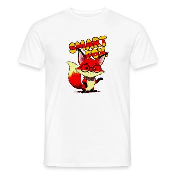 Lunettes de dessin animé Renard Intelligent - T-shirt homme - blanc - Devant - AI Model Male 178 dark (178cm)
