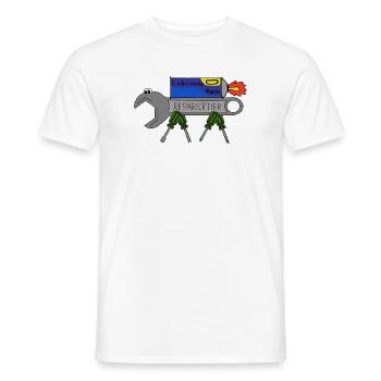 ReparierTier mit LubriFast - Männer T-Shirt - Weiß - Vorne - AI Model Male 178 dark (178cm)