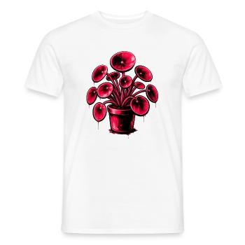 Neon Pilea im Topf – Pink Botanical Design - Männer T-Shirt - Weiß - Vorne - AI Model Male 178 dark (178cm)