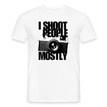 I Shoot People Mostly Photographer Camera Humour - Men's T-Shirt - white - Front - AI Model Male 178 dark (178cm)