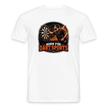 Né pour les fléchettes - T-shirt homme - blanc - Devant - AI Model Male 178 dark (178cm)