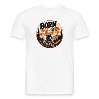 Né pour le VTT - T-shirt homme - blanc - Devant - AI Model Male 178 dark (178cm)